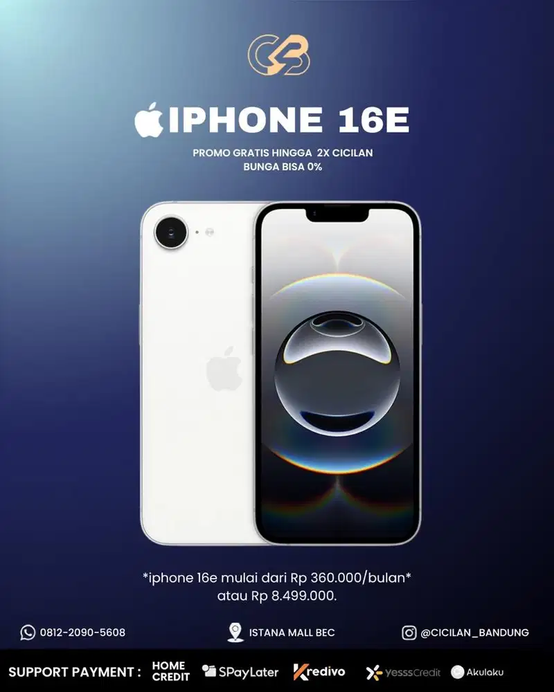 Cash Kredit Iphone 16e promo handphone 0% gratis 1xcicilan