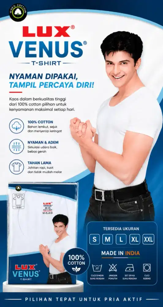 Grosir Kaos Dalam Oblong Putih Lux Venus Bahan 100% Katun Nyaman Adem