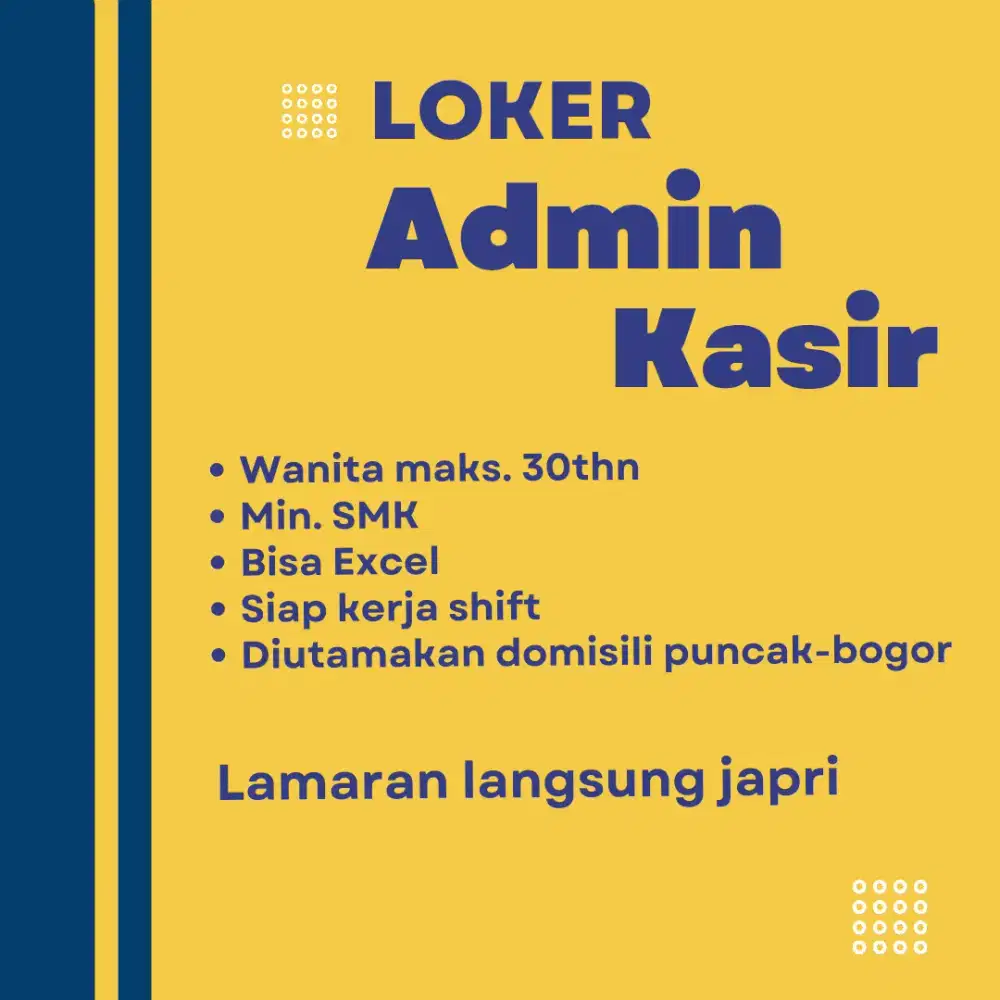 LOKER KASIR ADMIN