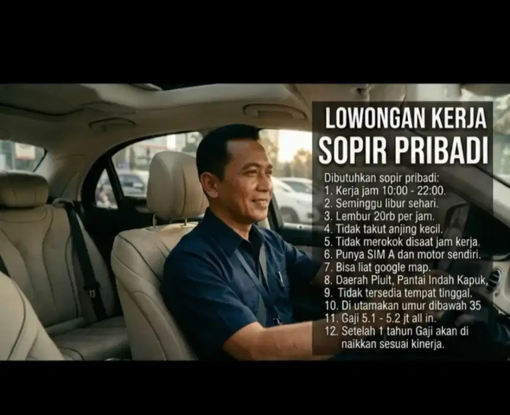 Dibutuhkan Sopir Pribadi