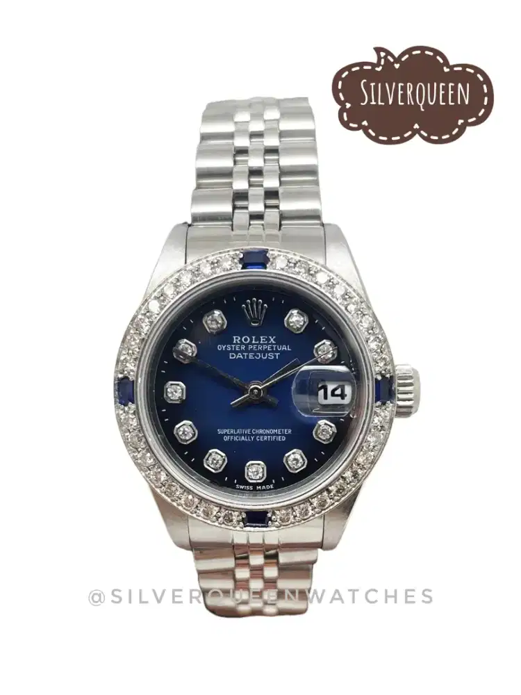 Rolex ladies biru Tutone diamonds