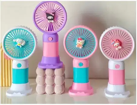 Kipas Angin Mini Portable Motif Sanrio - Desain Kompak, Mudah Dibawa,