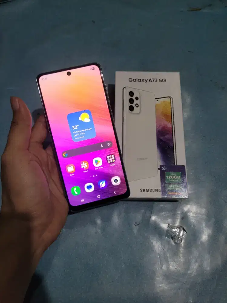 Jual BU SAMSUNG A73 5G RAM 8/256 GB FULLSET SECOND NO MINUS