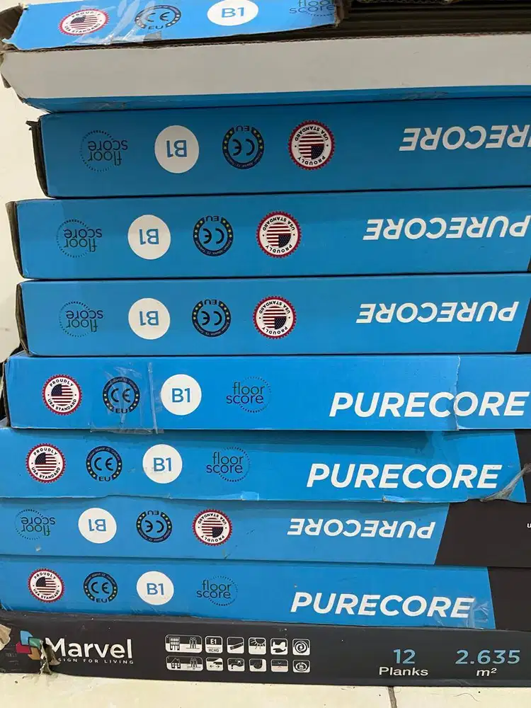 Lantai SPC Marvel Purecore M8 Dark Walnut - 16 Box (Tidak Jadi Pakai)
