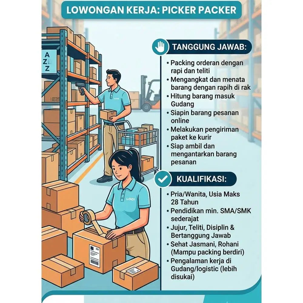 Staff Packing dan Picker Online Shop