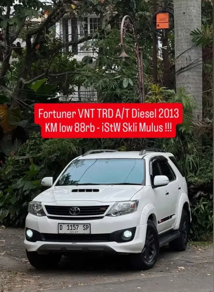 Fortuner G VNT TRD 2.5 Matic Diesel 2013 ISTW !!!
- KM low 88rb