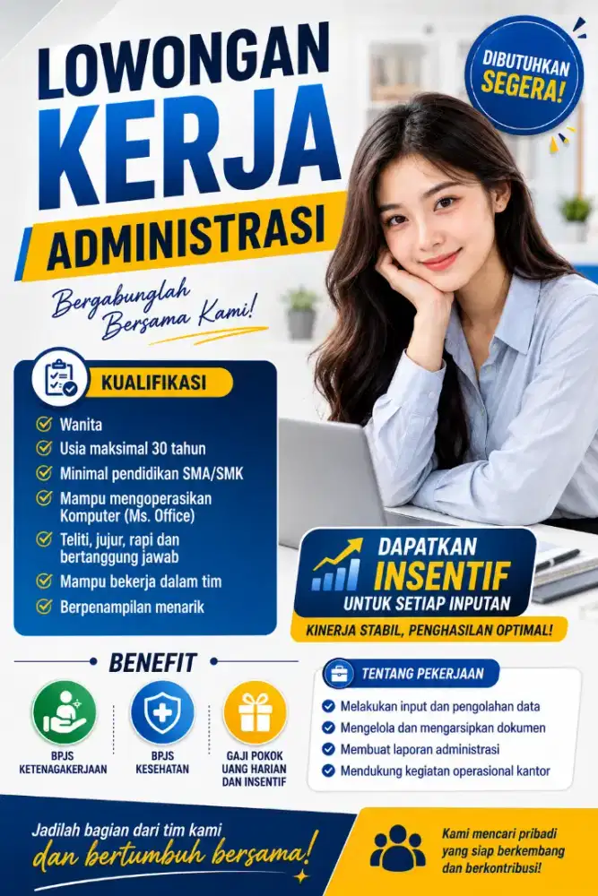 Karyawan admin dibutuhkan segera