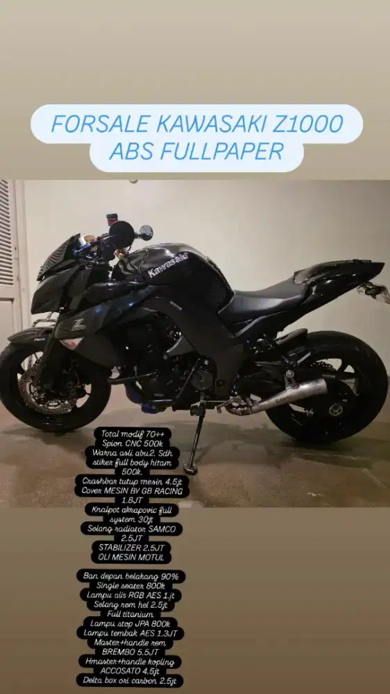 Kawasaki Z1000 ABS 2013 FULL MODIF