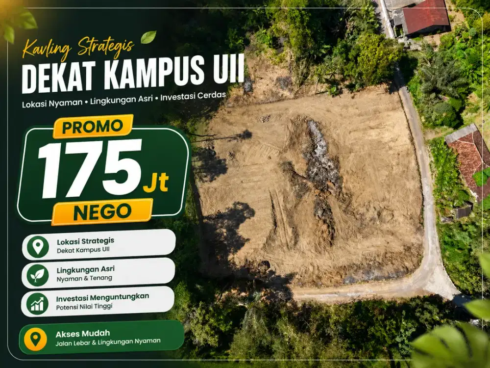 Tanah Murah 175 Juta Dekat Kampus UII Jakal
