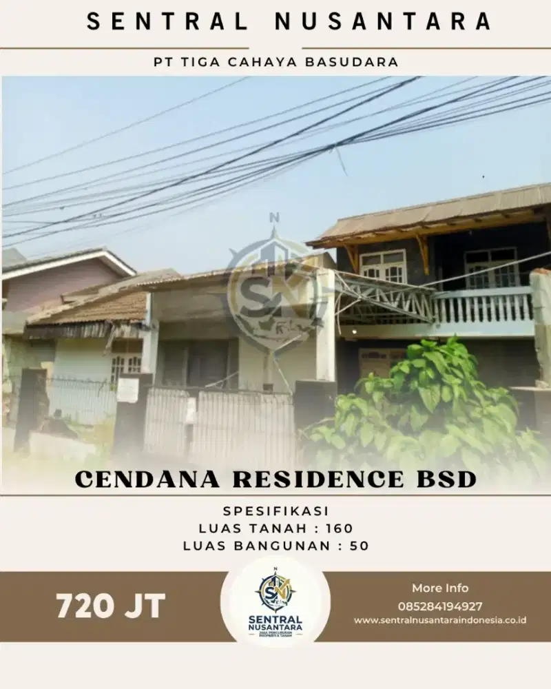 DIJUAL RUMAH MEWAH & MURAH DI CENDANA RESIDENCE BSD — VIA LELANG