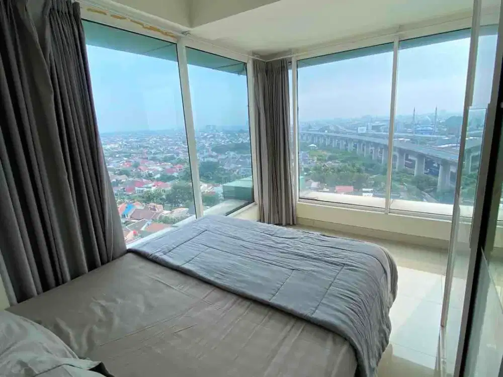 Sewa Apartemen Grand Kamala Lagoon Pekayon Bekasi | 2BR Furnished Lengkap | Tower Emerald North | Dekat Tol & LRT Bekasi