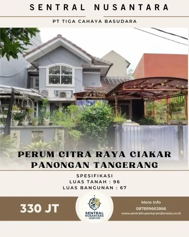 DIJUAL RUMAH DI PERUM CITRA RAYA CIAKAR PANONGAN - Tangerang ( Cessie)