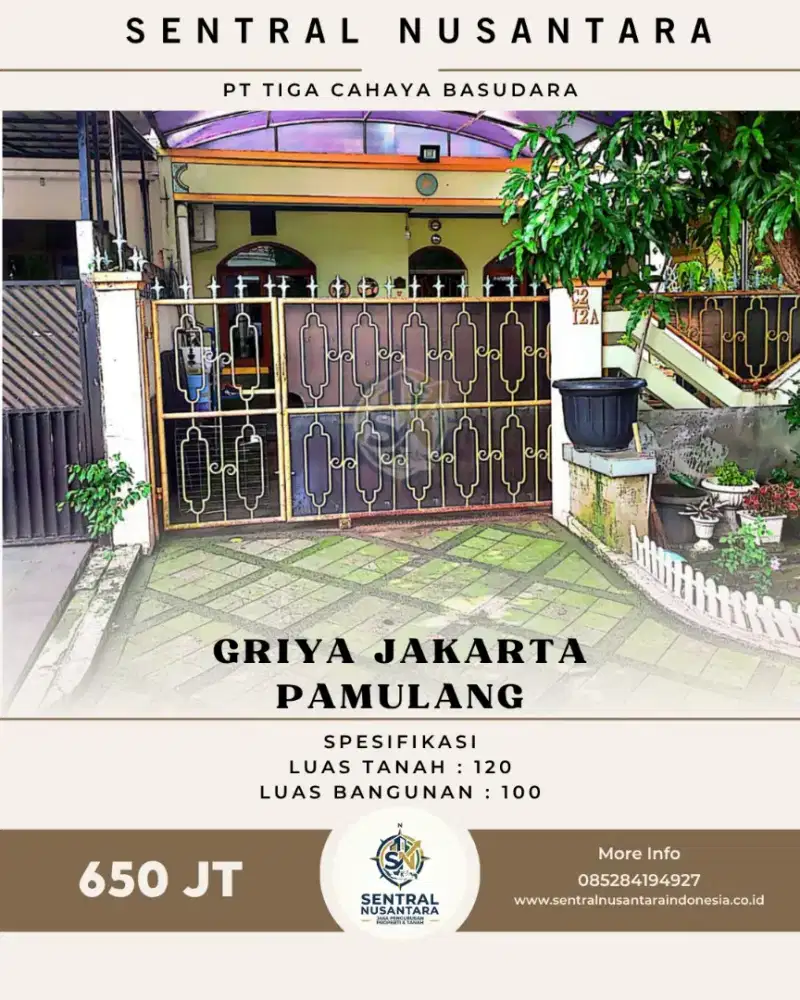 Dijual Rumah Di Griya Jakarta, Pamulang – Tangerang Selatan ( Lelang)