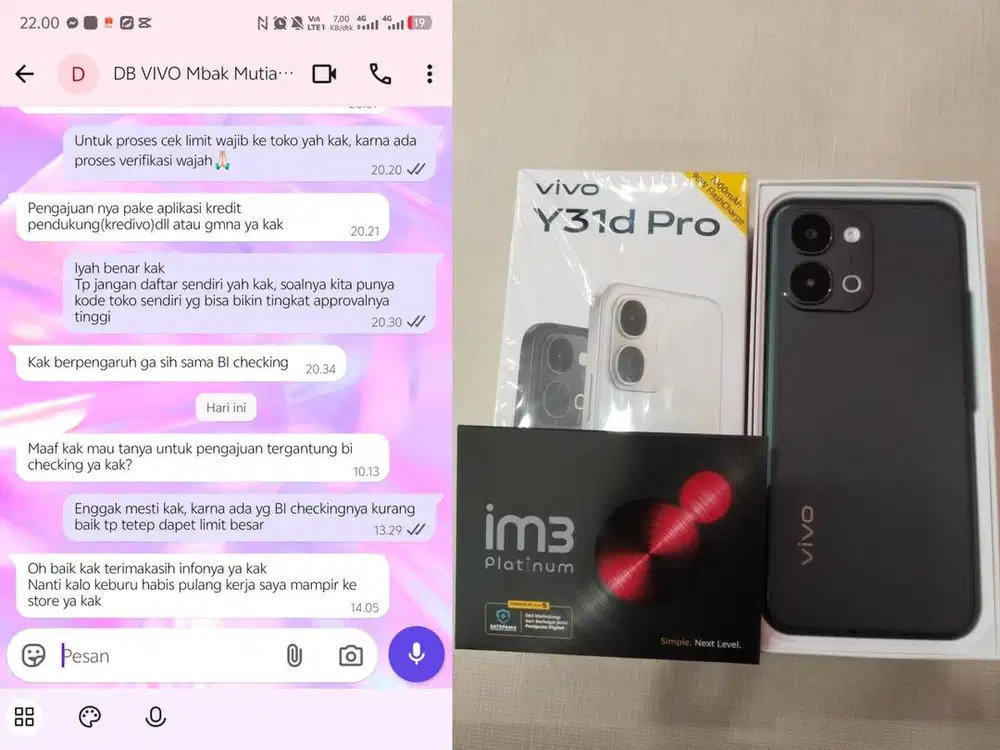 kredit 0% modal ktp asli dapet hp vivo y31d pro new gratis case dan tg
