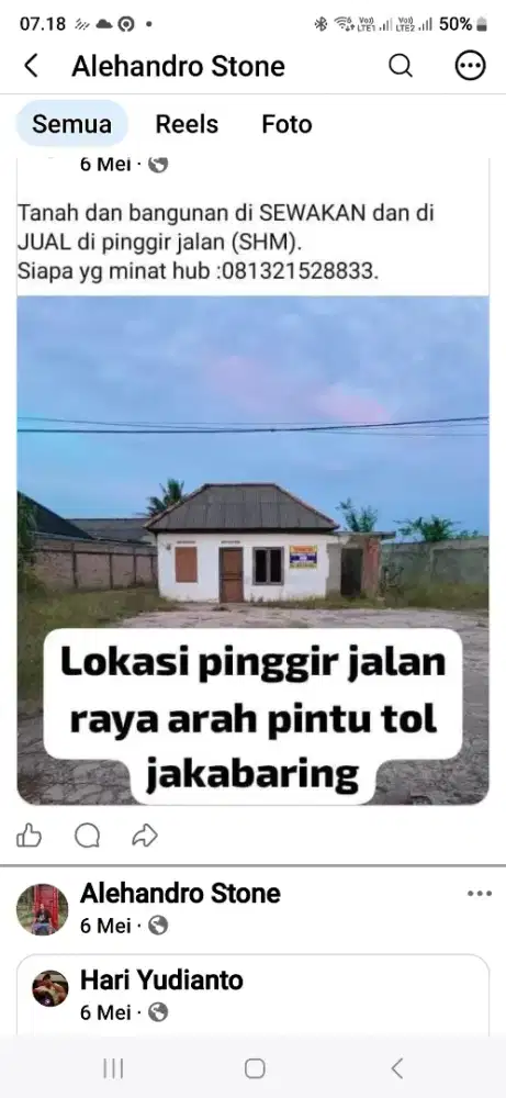 Tanah pinggir jalan raya