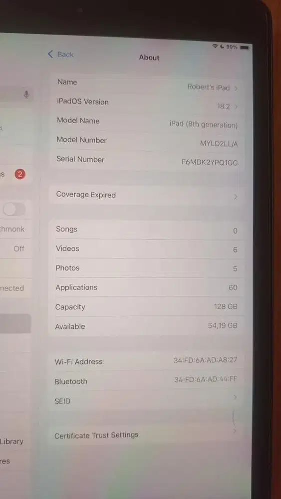 Apple tablet 8th generation 128GB