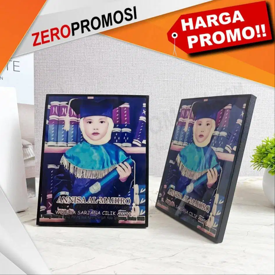 Cetak Foto Glasswood Block Glossy Wisuda & Acara