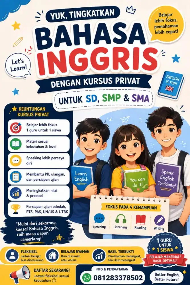 Private Bahasa Inggris SD, SMP ,SMA