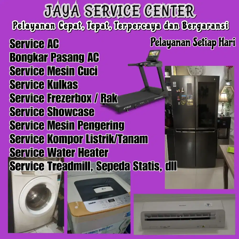 Service AC Bongkar Pasang AC Servis Mesin Cuci Kulkas Frezer Treadmill