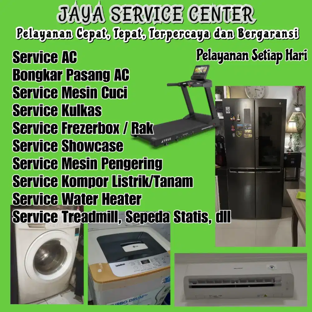 Service Mesin Cuci Kulkas Bongkar Pasang AC Servis AC Treadmill Freser