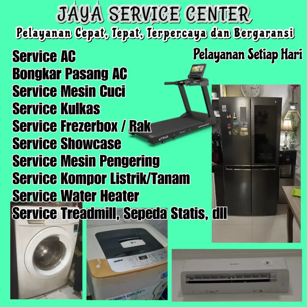 Service AC Kulkas Frezer Bongkar Pasang AC Servis Mesin Cuci Treadmill