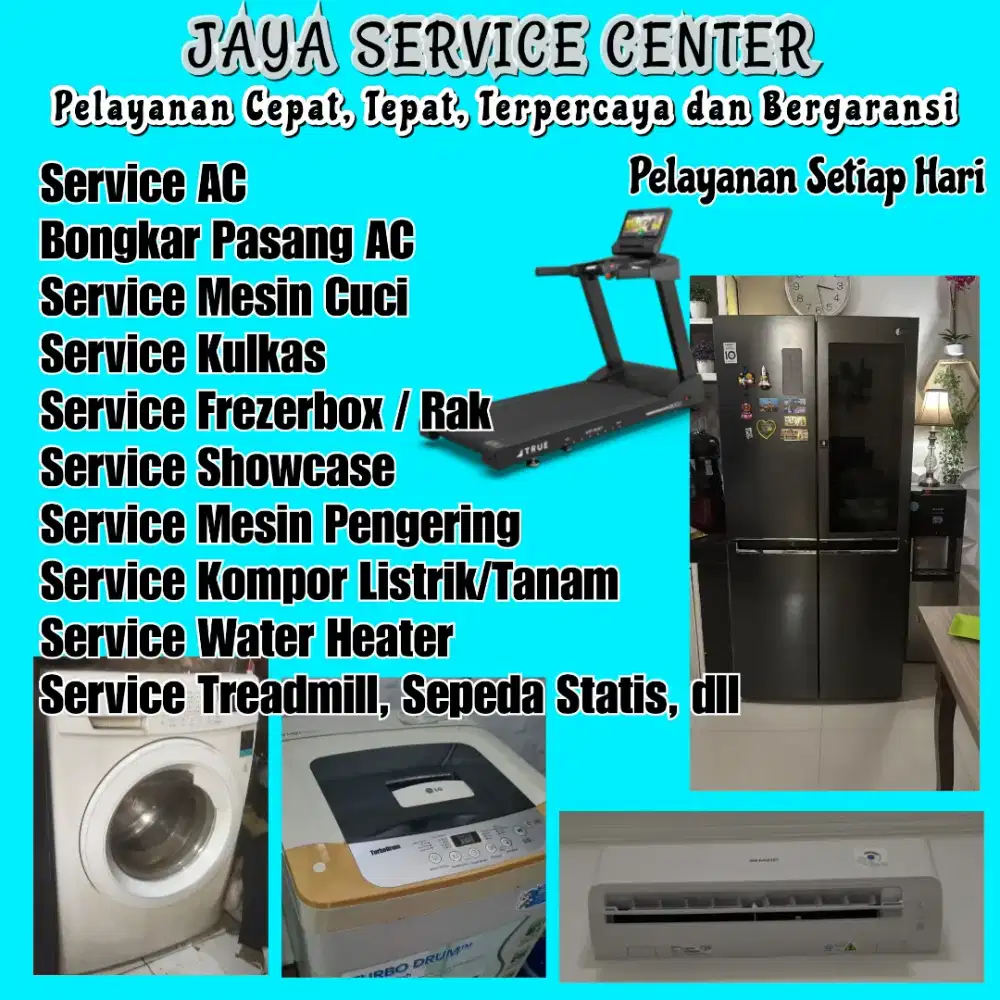 Service Mesin Cuci Kulkas Bongkar Pasang AC Servis Frezer AC Treadmill