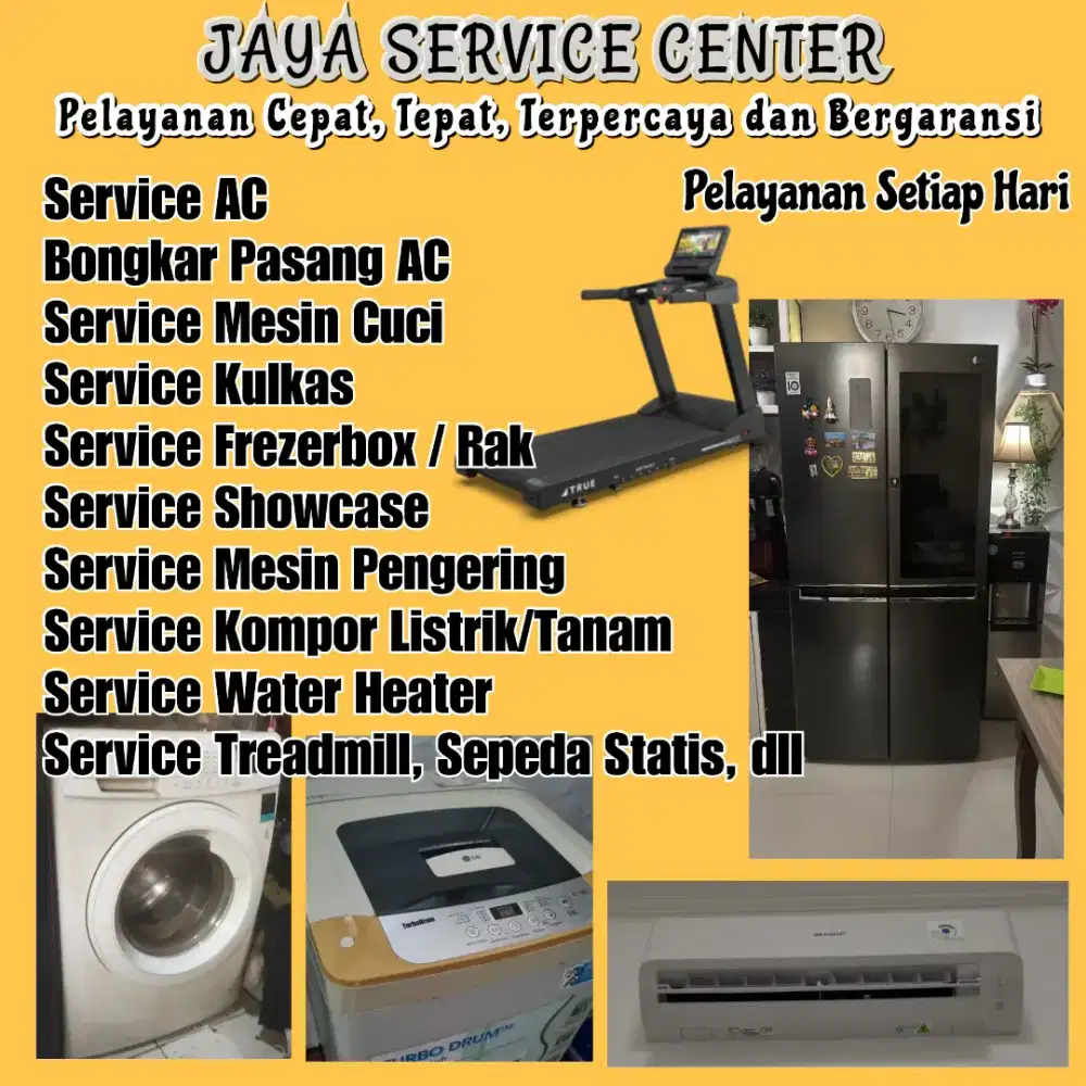 Service AC Kulkas Frezer Bongkar Pasang AC Servis Mesin Cuci Treadmill