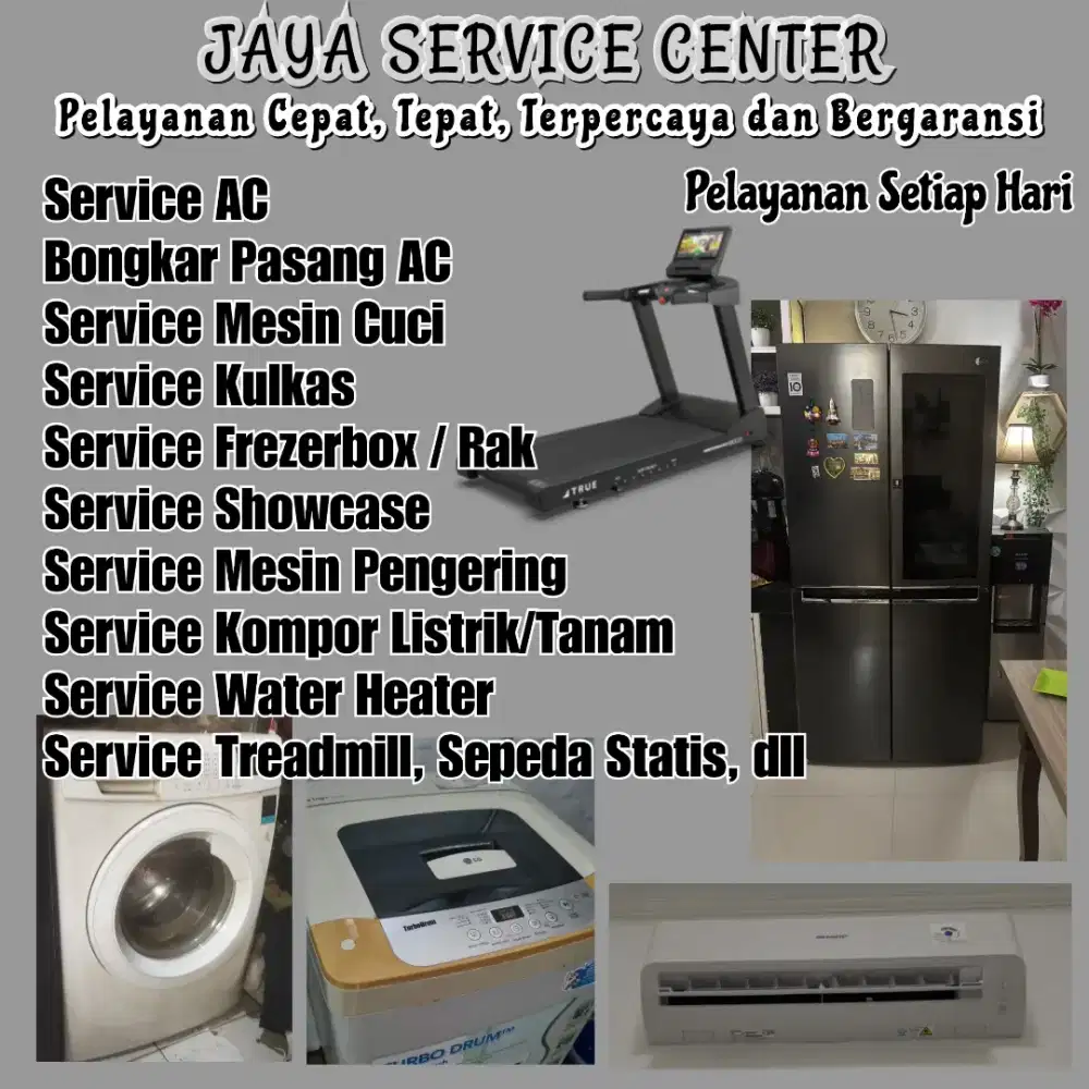 Service AC Mesin Cuci Bongkar Pasang AC Servis Kulkas Frezer Treadmill