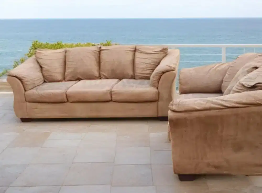 Sofa tamu import seat 32 kain suede