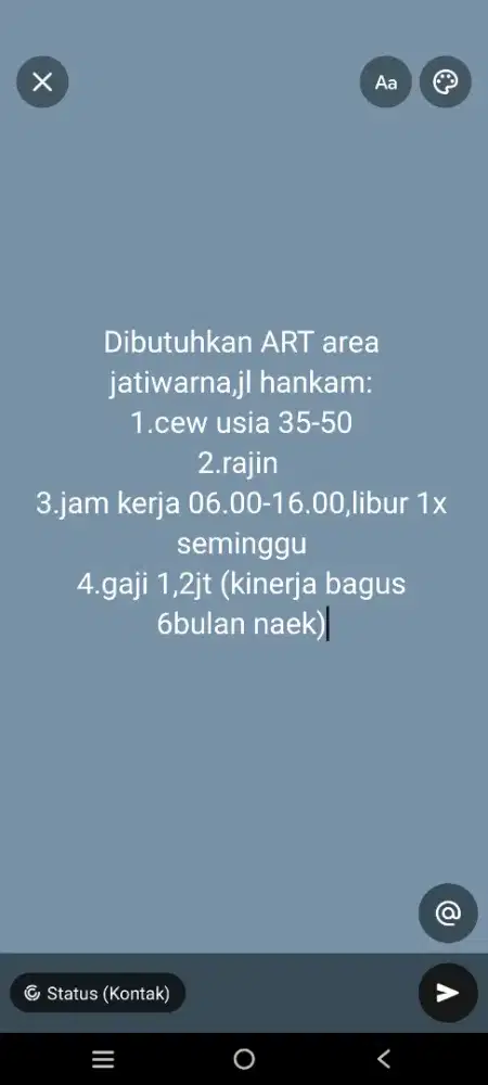 Dibutuhkan Asisten rumah tangga