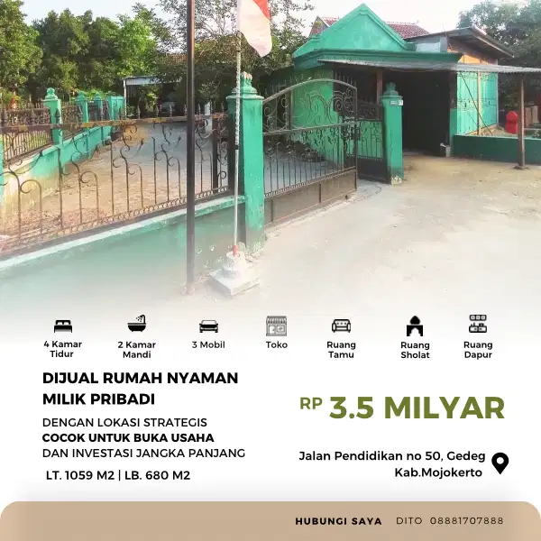 RUMAH LUAS COCOK UNTUK USAHA