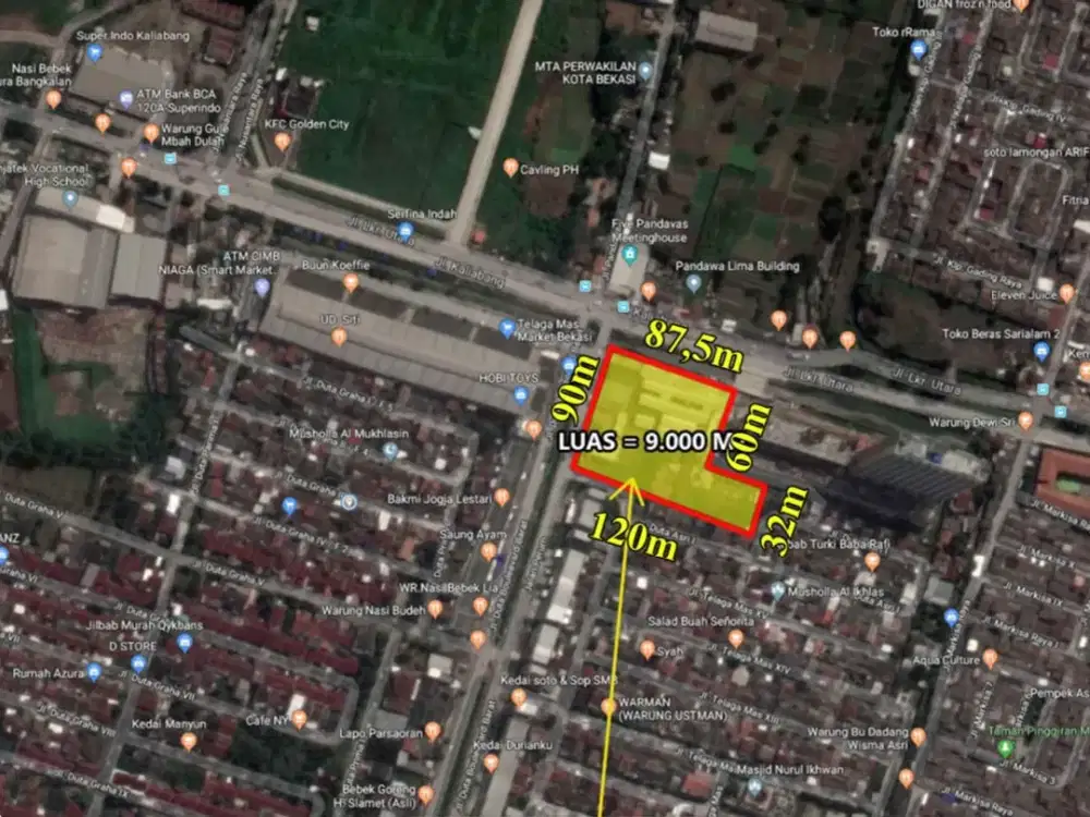Dijual Tanah Komersil Strategis Di Bekasi