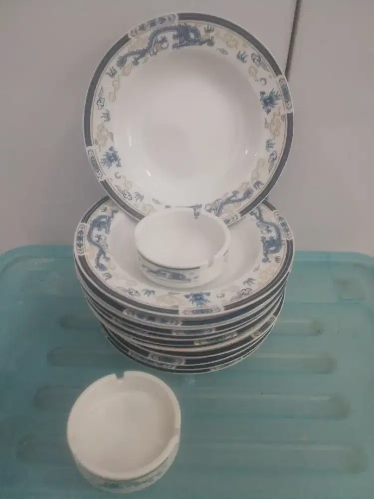 Piring Keramik + Asbak Keramik ex China