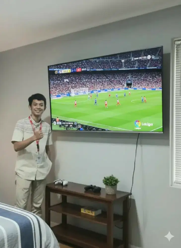 pasang & jual bracket buat gantungan tv led lcd di tembok nyaman rapih