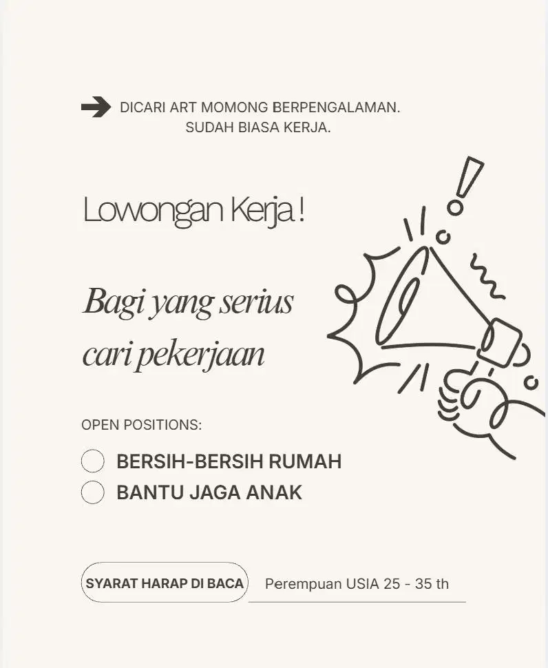 Dicari ART MOMONG