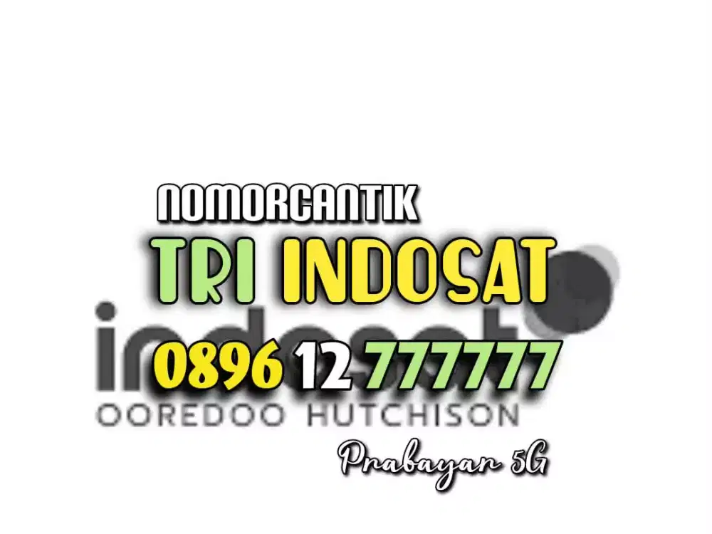 (bisa COD) Nomor CANTIK kartu perdana TRI INDOSAT HOKI HEXA 777777