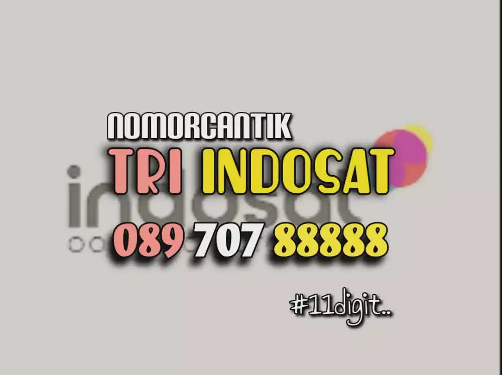(bisa COD) Nomor CANTIK kartu perdana TRI INDOSAT HOKI PANCA 88888