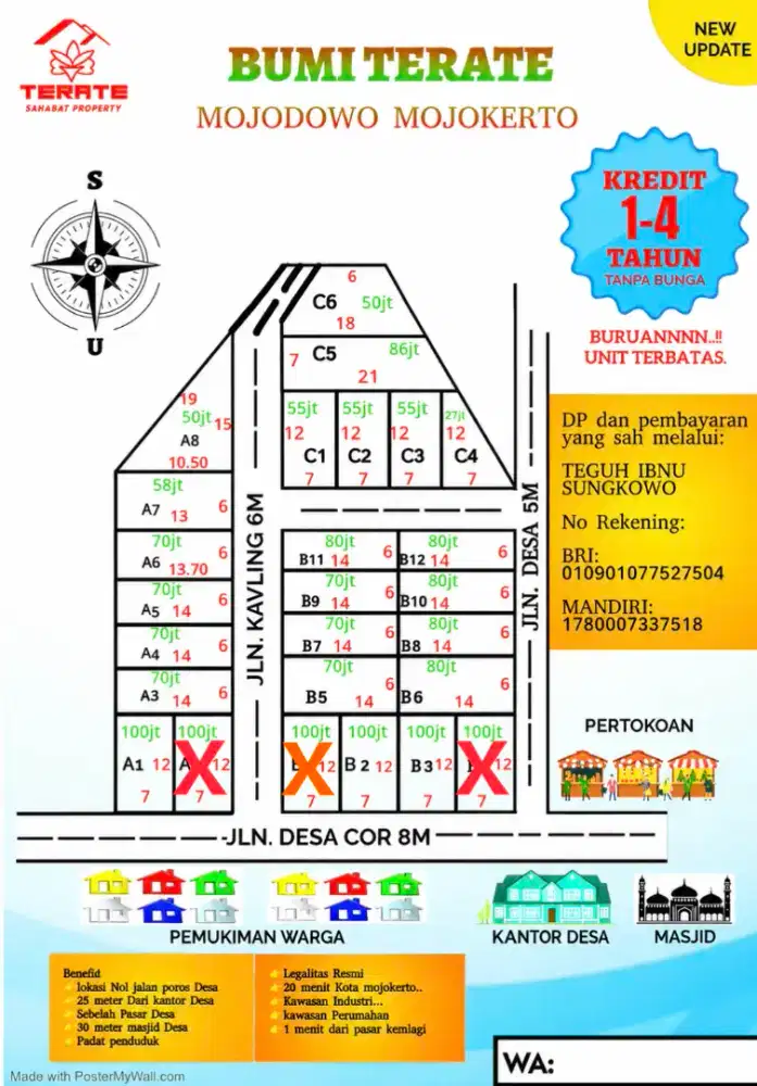 TANAH KAVLING MURAH SIAP BANGUN STRATEGIS KAWASAN RAMAI NOL JL POROS
