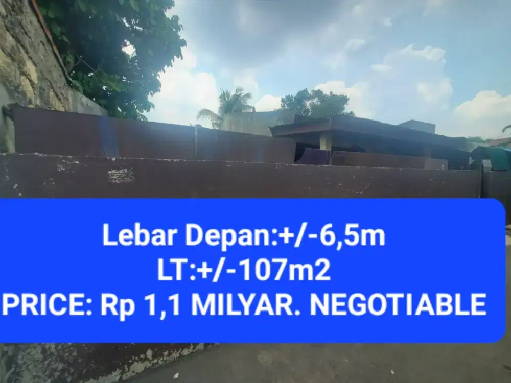 DIJUAL RUMAH, LT/LB:107m2/65m2,SHM, Tj. BARAT
