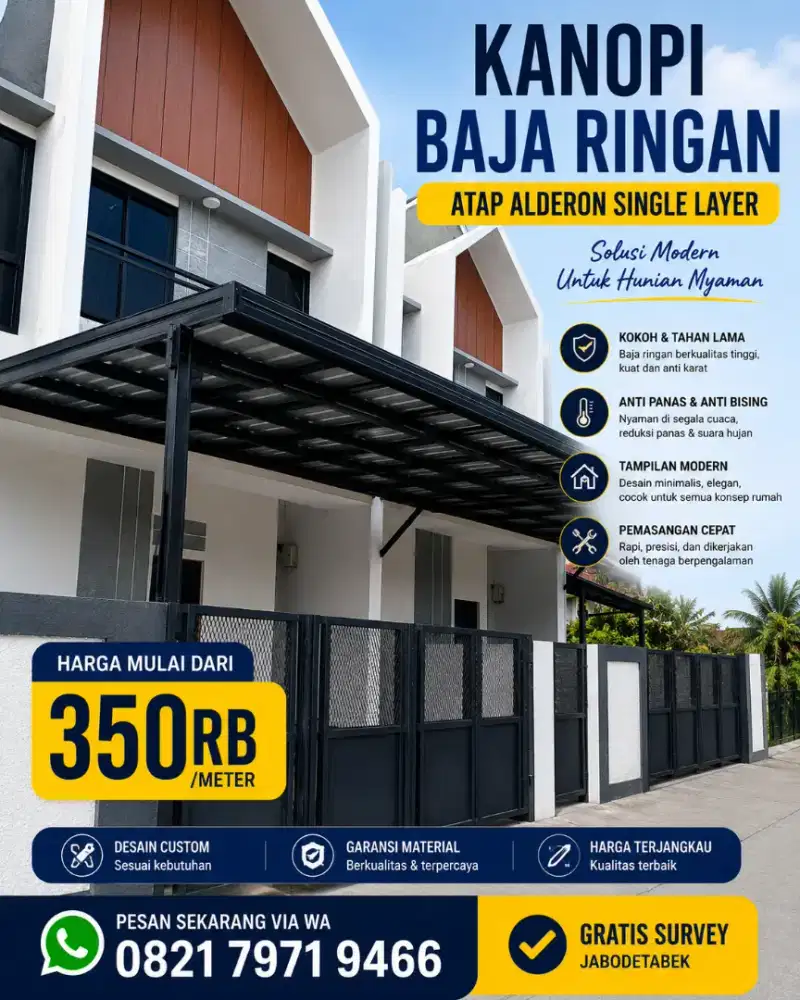 Kanopi baja ringan atap Alderon
