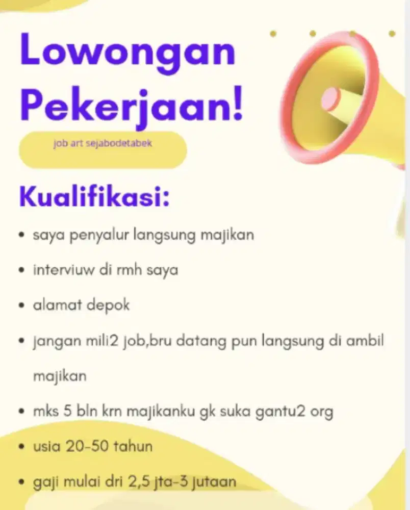 loker art sejabodetabek