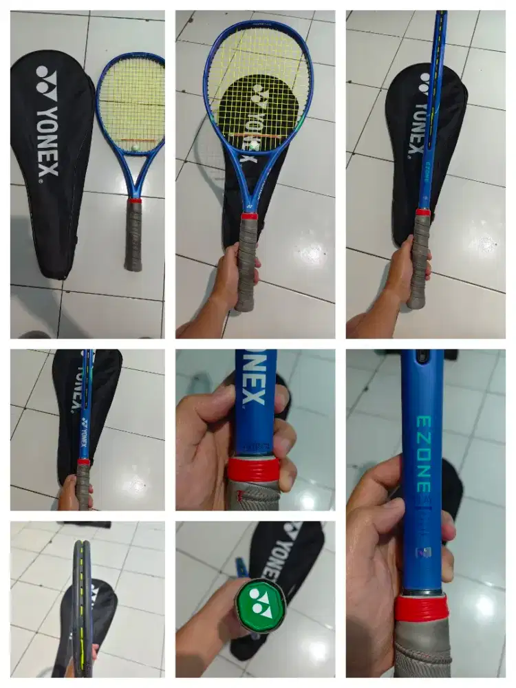 Raket Tenis Yonex Ezone Play 265gr Senar Yonex Poly Tour Pro Comfort