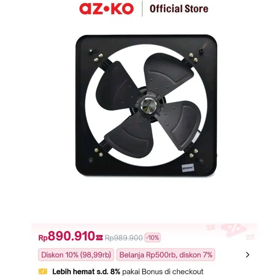 Exhaust fan 3SPEED plus REMOTE exhos KRISBOW 16 inch garansi 12 bln