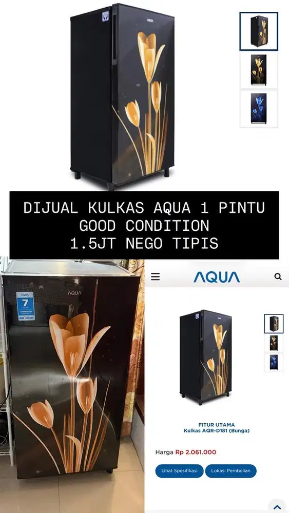 Kulkas Aqua 1 Pintu