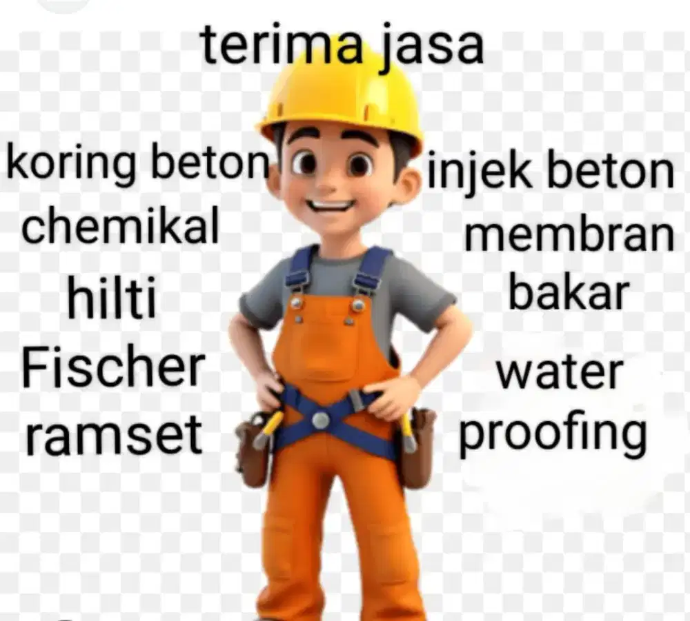 Koring beton membran bakar injek beton cemikhal angkur