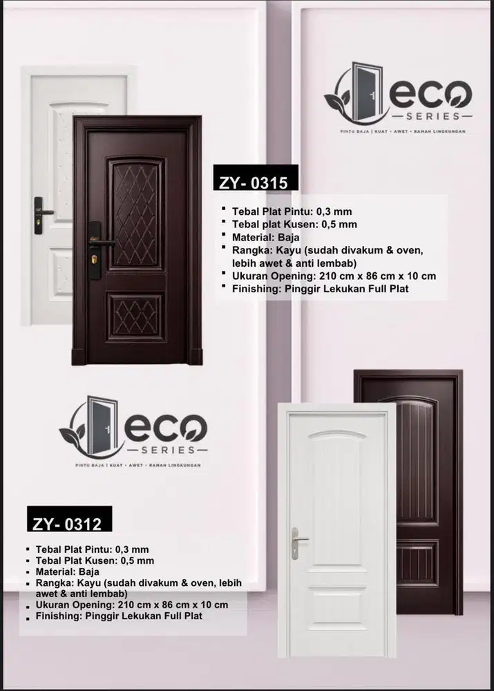 Harga Promo Pintu Baja Premium | Model Terbaru ZY-0312 & ZY-0315