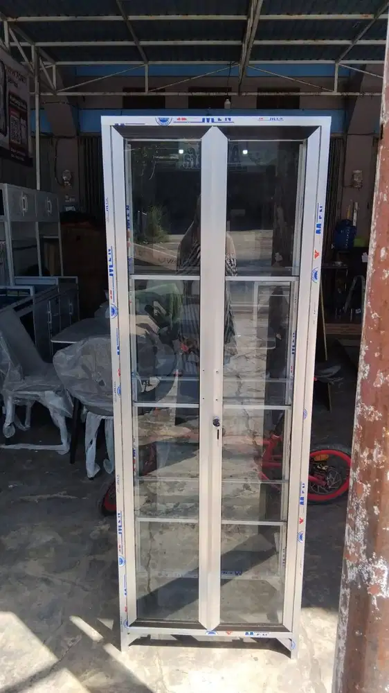 PROMO LEMARI HIAS KACA SERBAGUNA 2 PINTU SALE GRATIS ANTAR