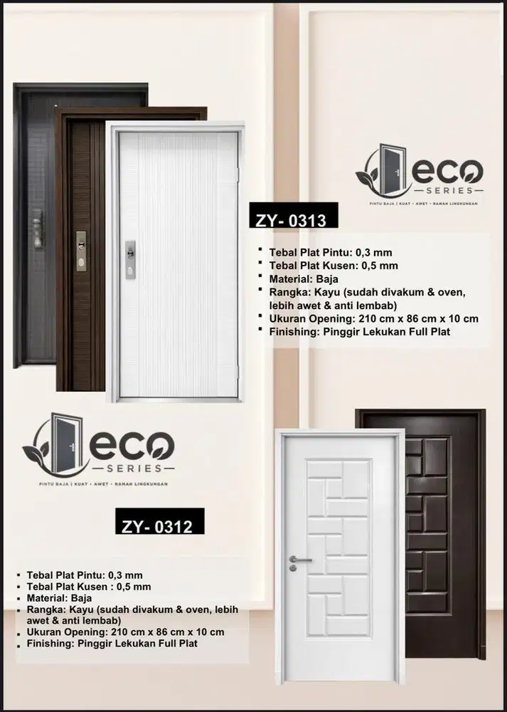 PROMO! Pintu Baja Premium ZY-0312 & ZY-0313