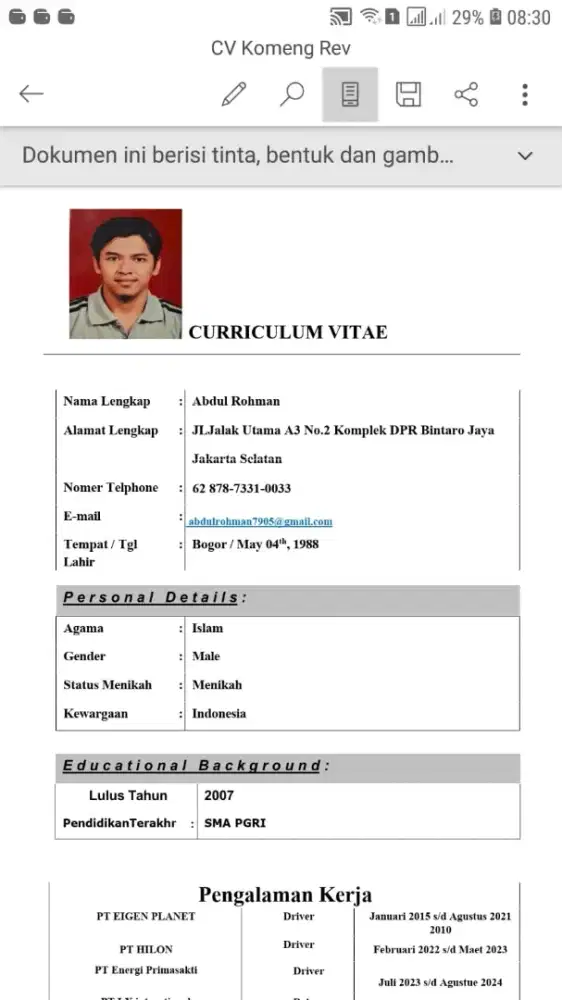 Siap bekerja di driver office atau pribadi