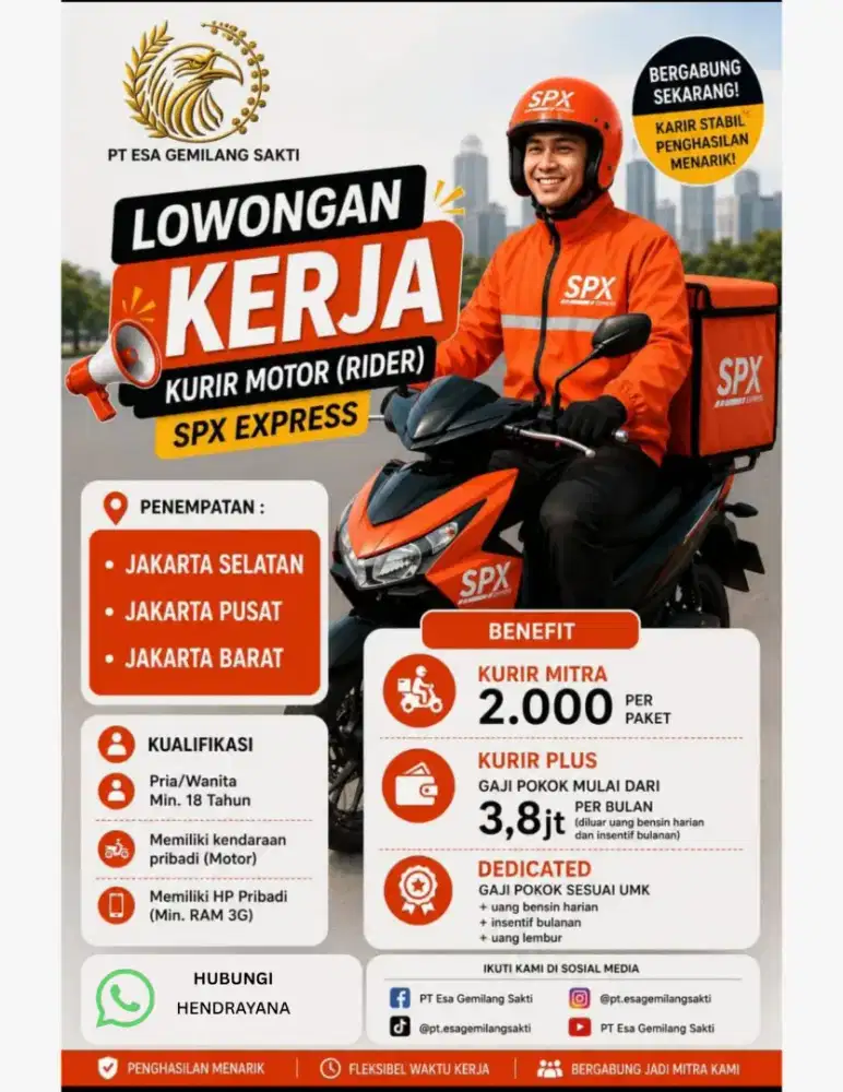 lowongan kurir paket spx